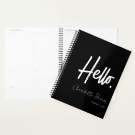 hallo minimalistisch zwart-wit planner