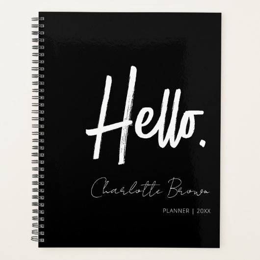 hallo minimalistisch zwart-wit planner (Voorkant)