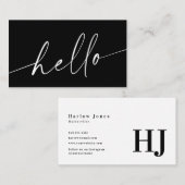 hallo Minimalistisch zwart-wit Visitekaartje (Voorkant / Achterkant)
