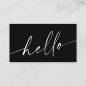hallo Minimalistisch zwart-wit Visitekaartje (Voorkant)
