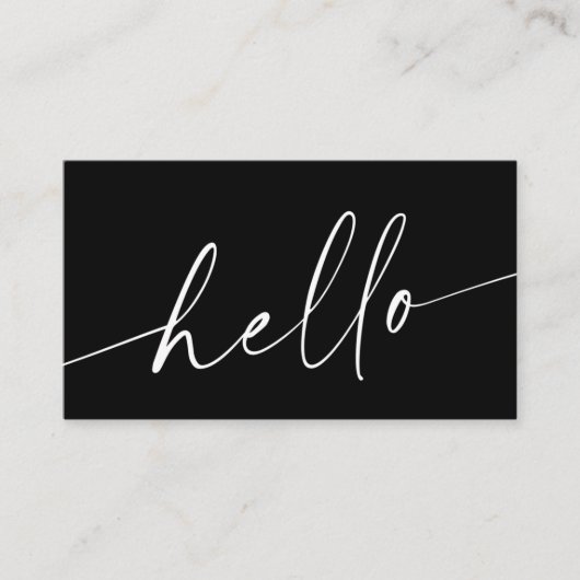 hallo Minimalistisch zwart-wit Visitekaartje (Voorkant)