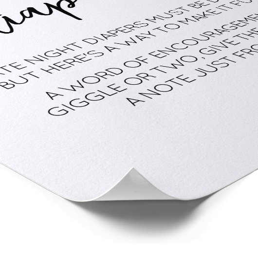 Hallo Minimalistische Baby Moderne Late Night Luie Poster (Hoek)