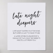 Hallo Minimalistische Baby Moderne Late Night Luie Poster (Voorkant)