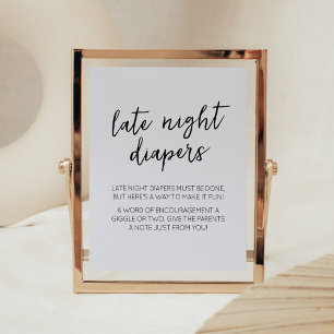 Hallo Minimalistische Baby Moderne Late Night Luie Poster