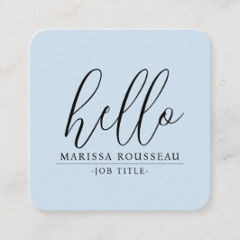 Hallo Minimalistische Blush Blue Vierkante Visitekaartje