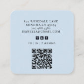 Hallo Minimalistische Blush Blue Vierkante Visitekaartje (Achterkant)