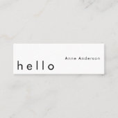 Hallo Minimalistische Eenvoudige Aangepaste Profes Mini Visitekaartje (Voorkant)