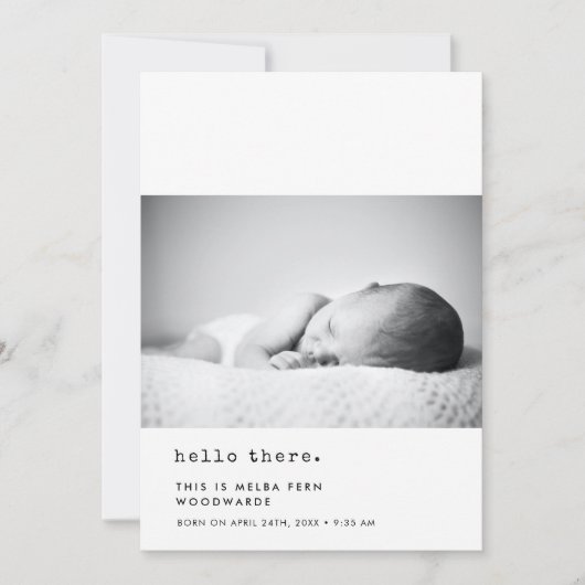 Hallo Minimalistische typemachine Aankondiging (Voorkant)