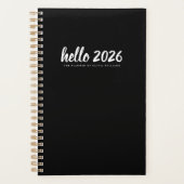 Hallo Minimalistische zwarte planner 2026 (Voorkant)