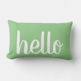 hallo Mint Green Typografie Lumbar Pillow Kussen