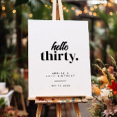 Hallo Modern 30ste verjaardag Welkomstbord Poster