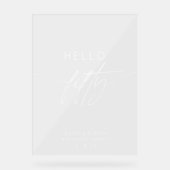 Hallo Modern 50ste verjaardagsfeestje Welkom Acryl Bord (Voorkant)