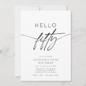 Hallo Modern 50ste verjaardagsfeestje Welkom Kaart (Voorkant)