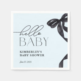 Hallo Modern Baby Black Bow Baby shower Servet