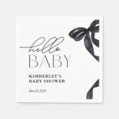 Hallo Modern Baby Black Bow Baby shower Servet (Voorkant)