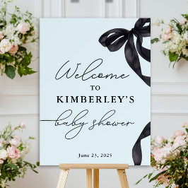 Hallo Modern Baby Bow Boy Baby shower Welkomstbord Perfect Poster