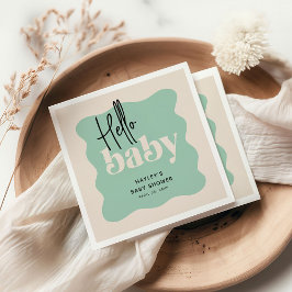 Hallo Modern Baby Mint & Cream Baby shower Servet