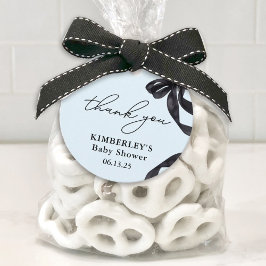 Hallo Modern Baby Waterverf Black Bow Baby shower Bedankjes Labels