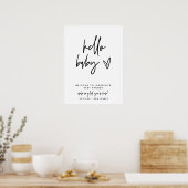 Hallo Modern Baby Welkomstbord Baby shower Poster (Keuken)