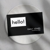 hallo Modern Black en White Visitekaartje