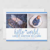 Hallo Modern Blauw Aankondiging (Voorkant)