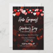Hallo Modern Chic Gorgeous Galentine's Day Party Kaart (Voorkant)