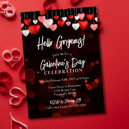 Hallo Modern Chic Gorgeous Galentine's Day Party Kaart