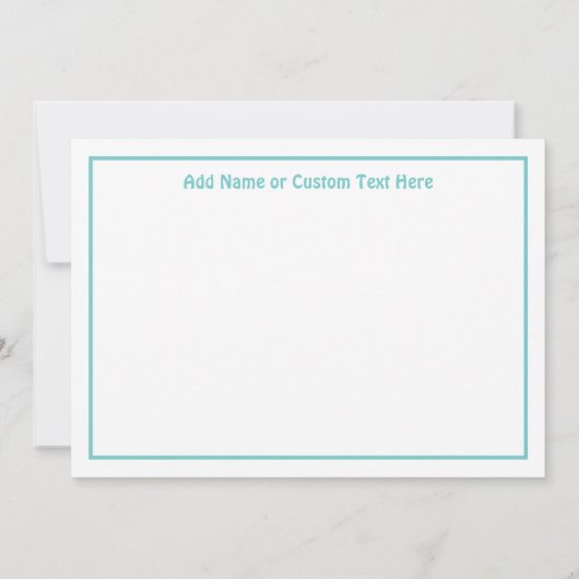 hallo Modern Custom Monogram Text Trendy Aqua Bedankkaart (Achterkant)