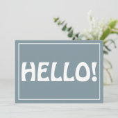 hallo Modern Custom Monogrammed Initialen Name Blu Bedankkaart (Staand voorkant)