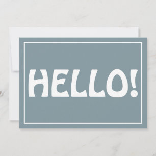 hallo Modern Custom Monogrammed Initialen Name Blu Bedankkaart