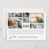 Hallo Modern Eenvoudig Baby Aankondiging (Achterkant)