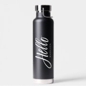 Hallo Modern eenvoudig script met Jouw naam Waterfles (Links)