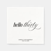 Hallo Modern Elegant 30ste verjaardagsfeest Servet (Voorkant)