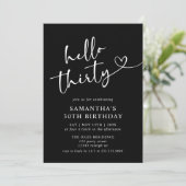 Hallo Modern Elegant Rood Wit 30ste Verjaardagsfee Kaart (Staand voorkant)