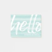 hallo - Modern en Whimsical - blauwgroen waterverf Post-it® Notes (Voorkant)