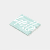 hallo - Modern en Whimsical - blauwgroen waterverf Post-it® Notes (Schuin)