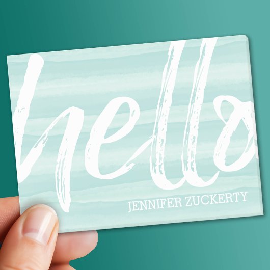 hallo - Modern en Whimsical - blauwgroen waterverf Post-it® Notes