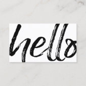 Hallo - Modern en Whimsical -Logo Zwart-wit Visitekaartje (Voorkant)