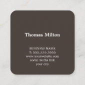 Hallo Modern gedrukt Kraft Brown Vierkante Visitekaartje (Achterkant)
