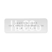 hallo "" Modern grijs wit vervagen Ombre Etiket (Voorkant)