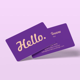 Hallo Modern Hallo Script Roze & Paarse Casual Tre Visitekaartje