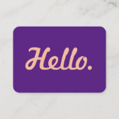 Hallo Modern Hallo Script Roze & Paarse Casual Tre Visitekaartje (Voorkant)