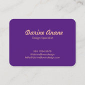 Hallo Modern Hallo Script Roze & Paarse Casual Tre Visitekaartje (Achterkant)