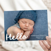 Hallo Modern handgeschreven foto collage geboorte Aankondiging