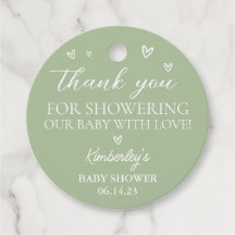 Hallo Modern Hearts Baby shower Bedankt