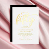 Hallo Modern Kopen Fifty 50th Birthday Gold Foil Folie Uitnodiging