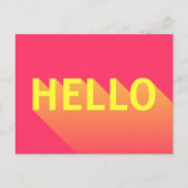 Hallo Modern Levendig Roze en Geel Briefkaart (Voorkant)