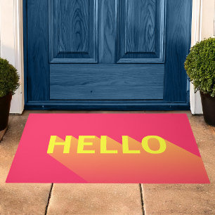 Hallo Modern Levendig Roze en Geel Deurmat