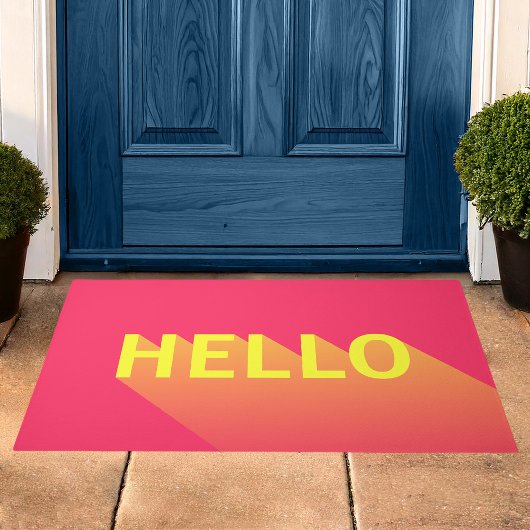 Hallo Modern Levendig Roze en Geel Deurmat