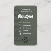 HALLO MODERN LOGO PROFESSIONAL SAGE GROEN VISITEKAARTJE (Achterkant)